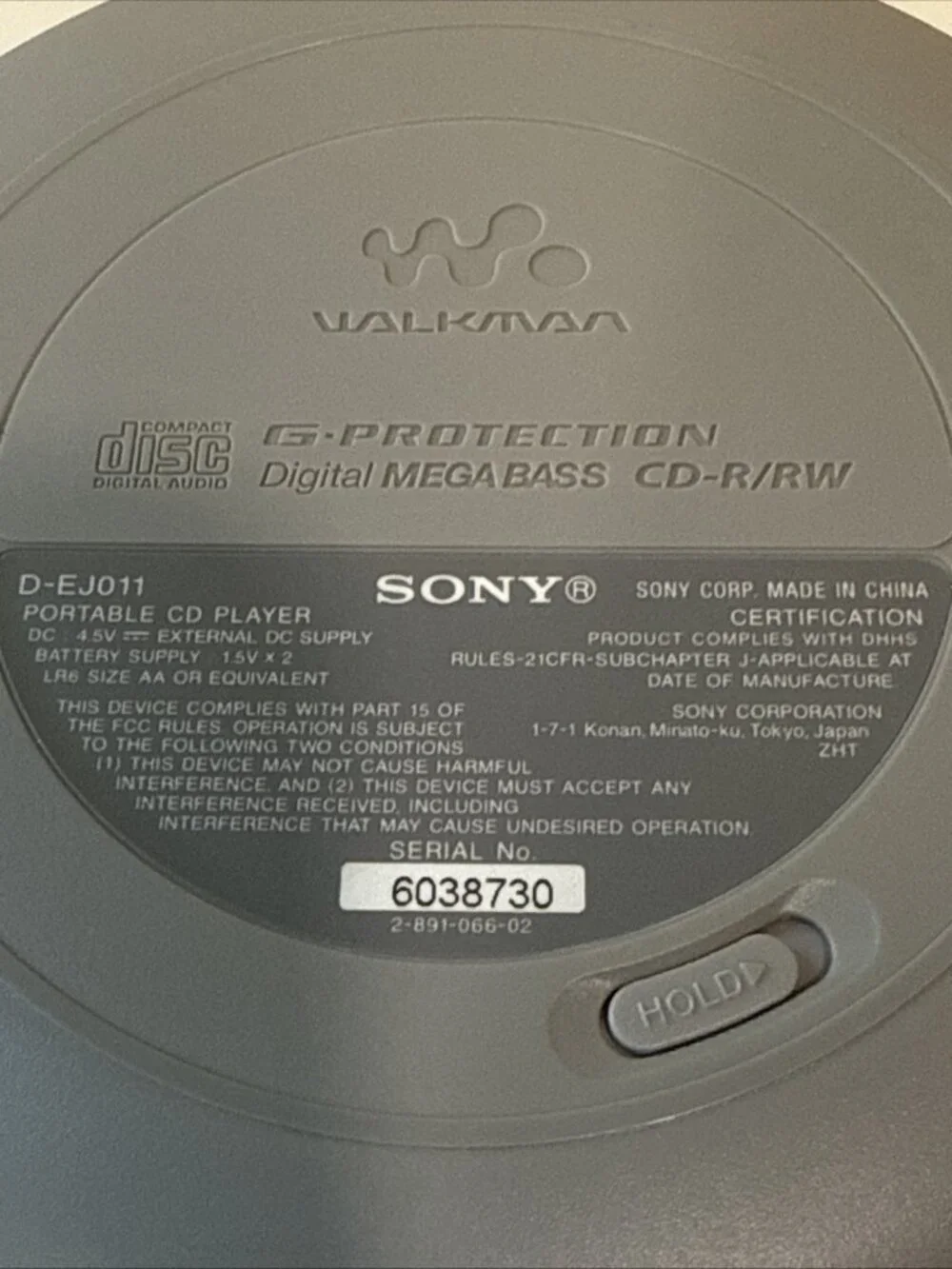 VTG Sony D-EJ011 CD Walkman Portable CD Player Discman Tested Sport Headphones